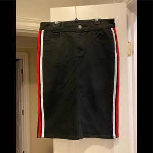 Designer inspired black jean skirt
